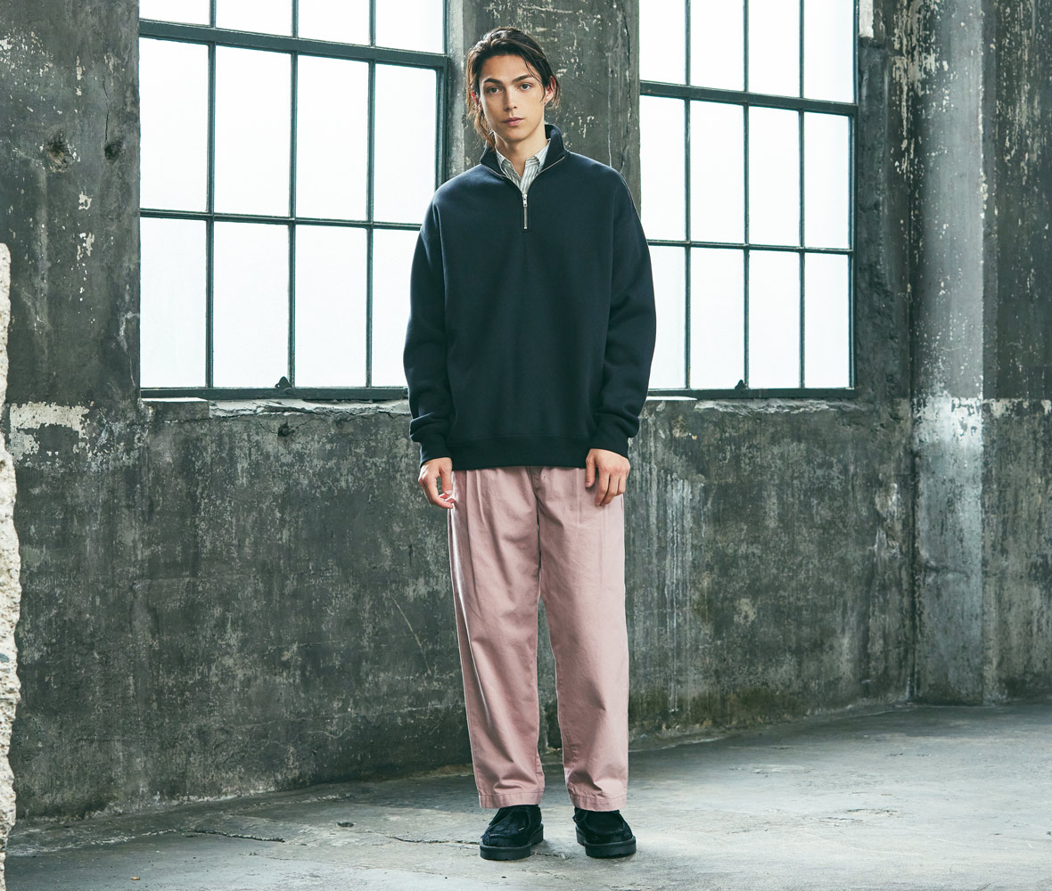 10.0oz T/C ルーズフィット ハーフZIP スウェット（裏起毛
